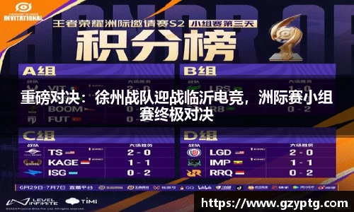 重磅对决：徐州战队迎战临沂电竞，洲际赛小组赛终极对决
